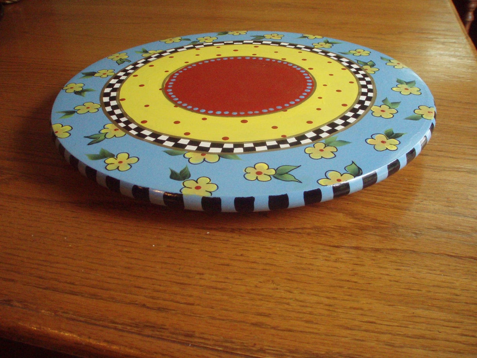 Painted Lazy Susan// Whimsical Lazy Susan Hand Painted Home Etsy