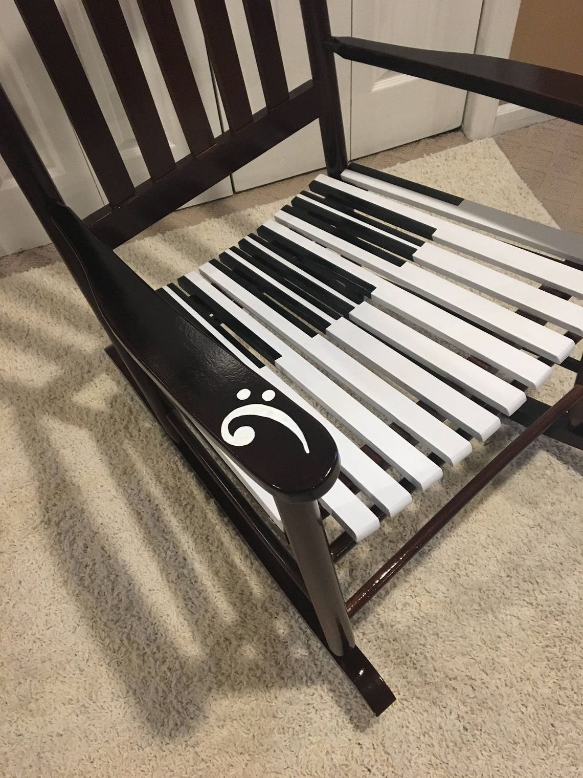 Whimsical painted rocking chair retirement rocker piano Etsy