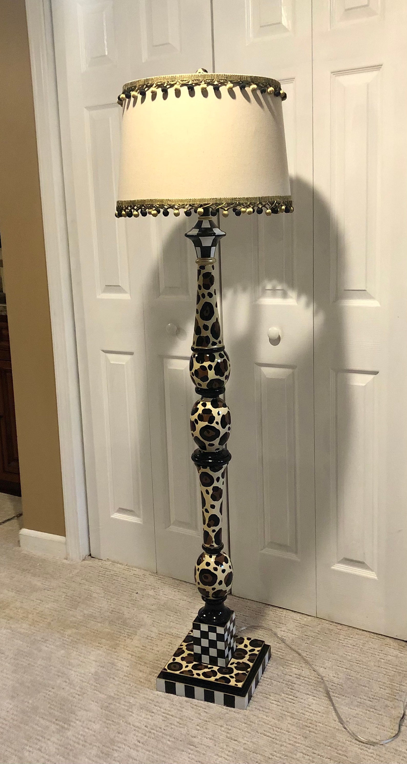 Whimsical Painted Floor Lamp Painted Lamp Floor Lamp Etsy