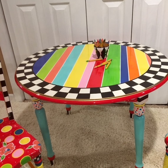 Painted kids table discount