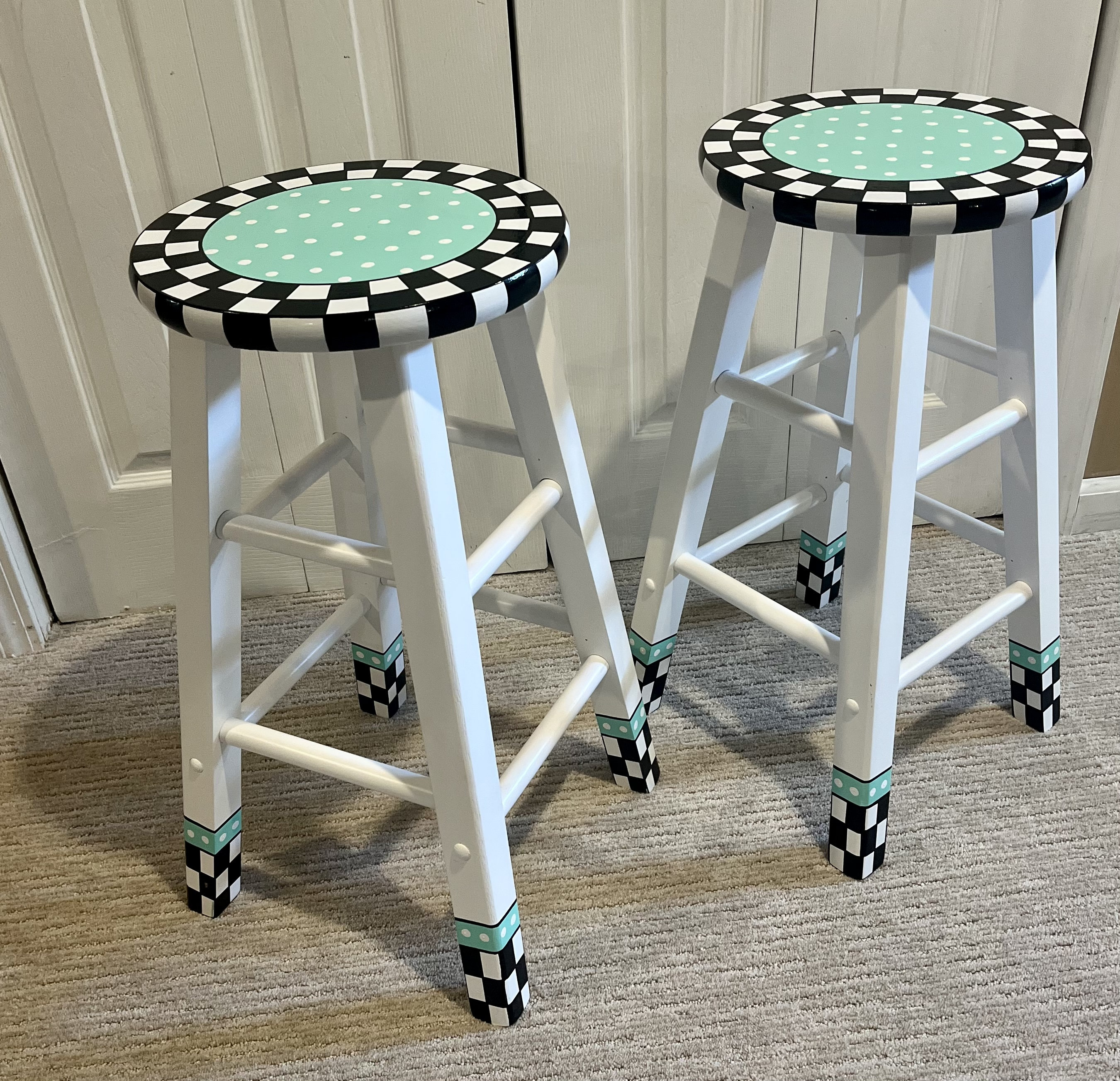 Whimsical Painted Furniture 24 Inch or 29 Inch Painted Bar Stool