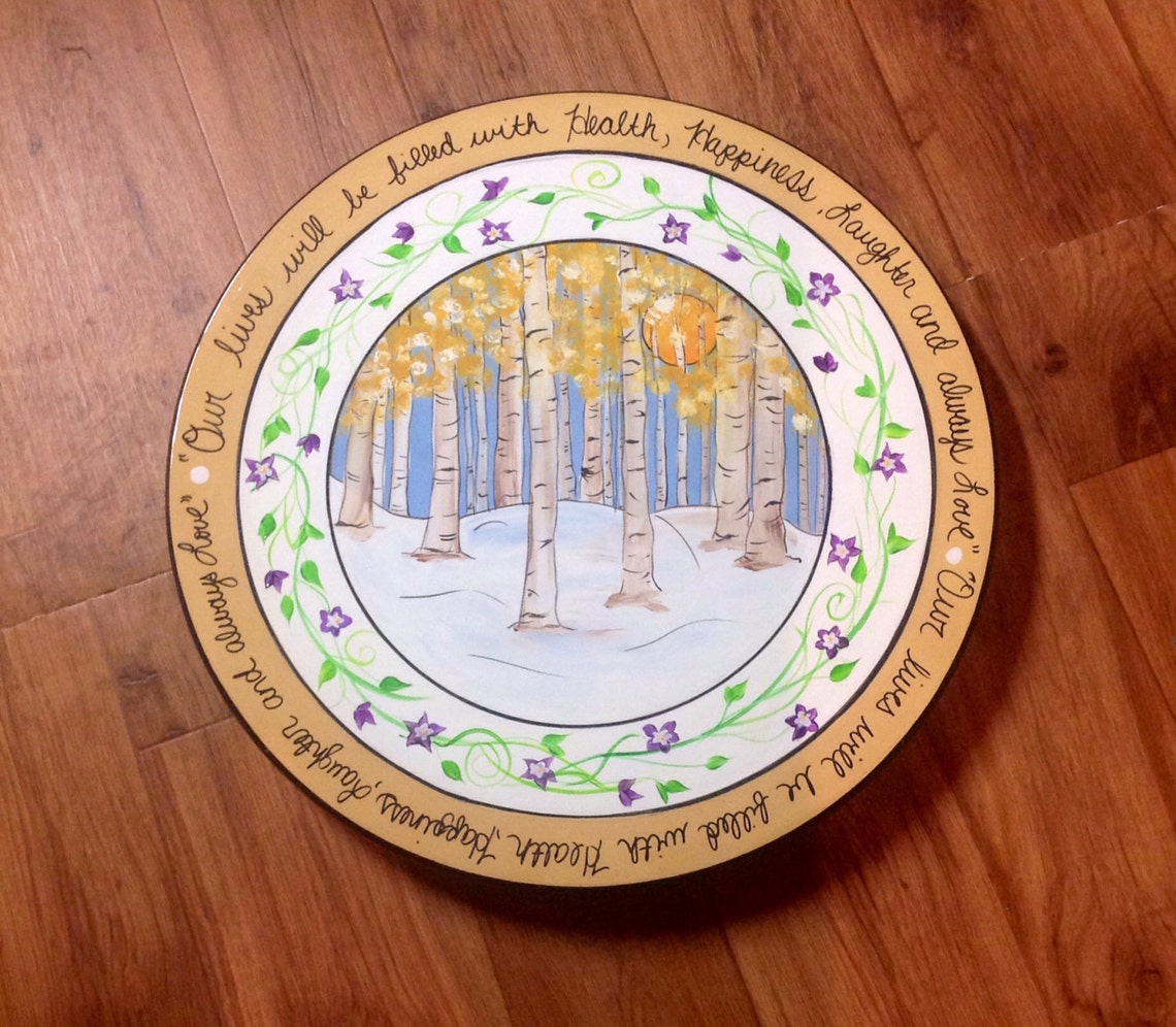 Painted Lazy Susan // Custom Painted Lazy Susan // Painted Etsy