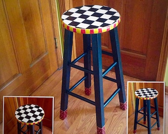Furniture Painted Kitchen Stools Bar Stools Set Of – The Painted Pinto