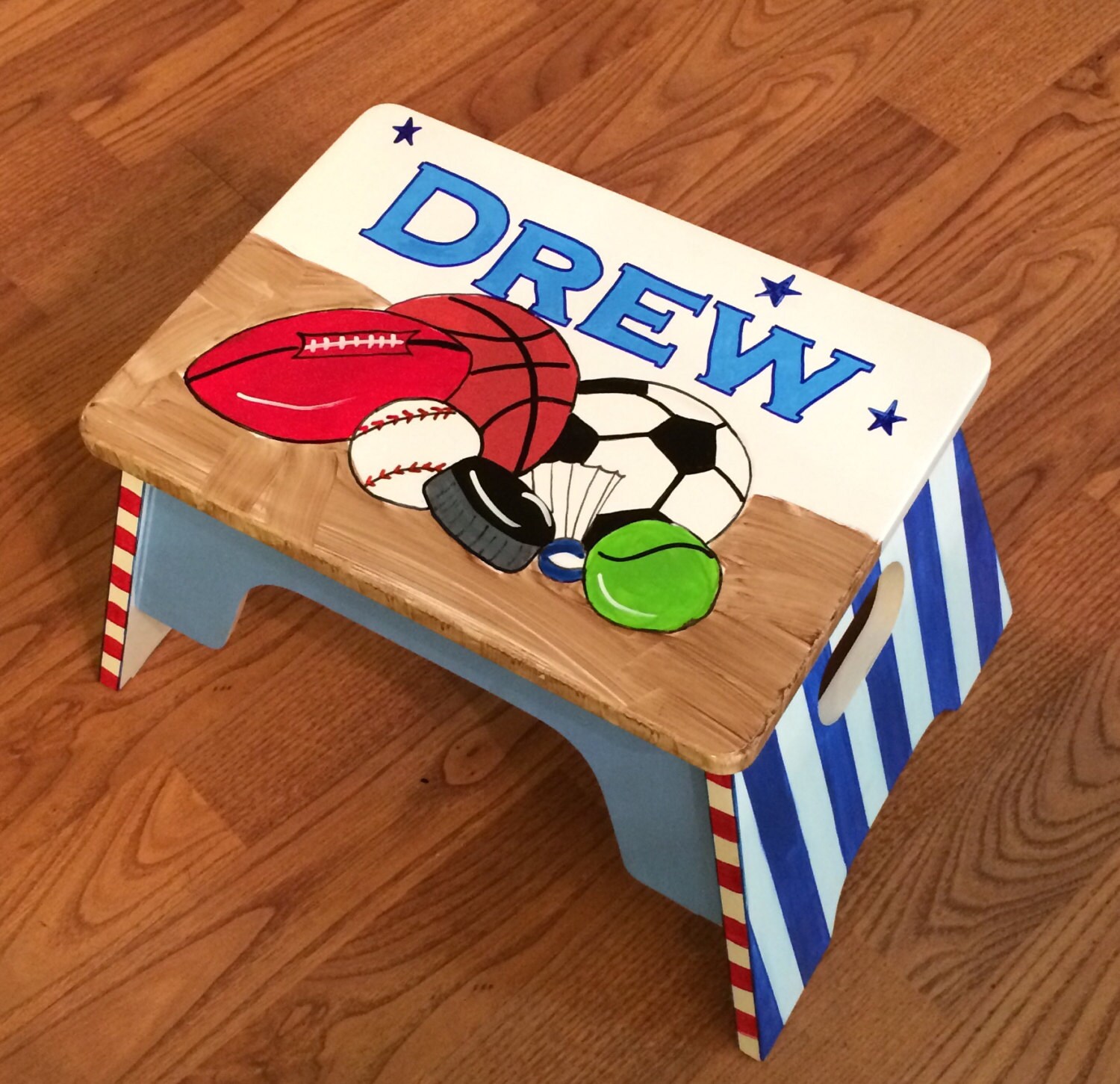 Whimsical Painted Furniture Step Stool Custom Childs Stool Etsy