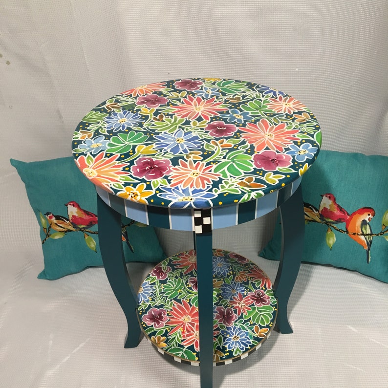Painted Table Painted Furniture Whimsical Painted Furniture Etsy Canada