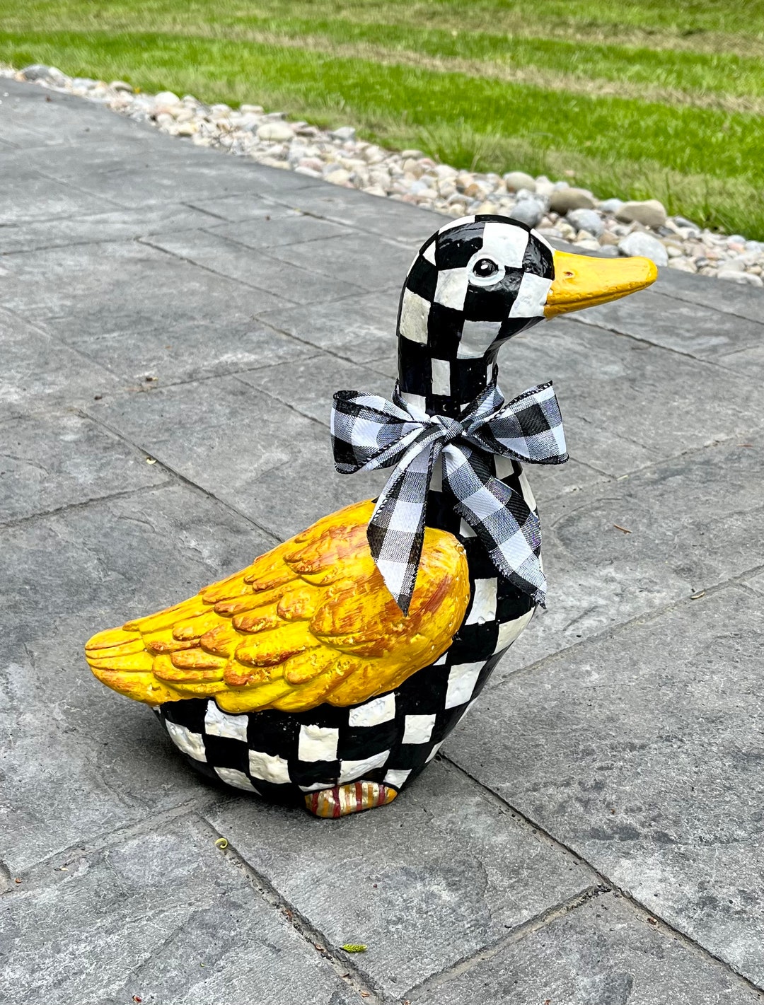 Garden Duck, Painted Duck Statue, Whimsical Painted Duck Statue,easter