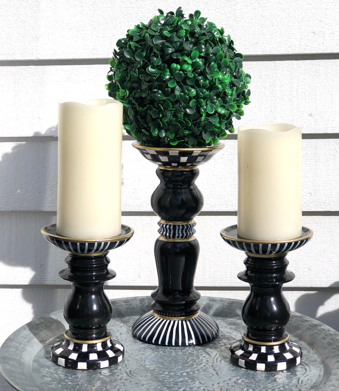 Candle Holder Set Whimsical Candle Holder Set Black and Etsy