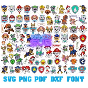 140+Bundle Cartoon Svg, Dog Clipart, Paw Svg, Birthday Svg, Blue Svg