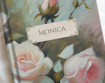 Personalized ROSES Journal for Women | Original Artwork Watercolor Style | Unique Gift for Her | Custom Flower Notebook, Spring Summer Diary