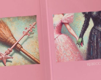 Personalized GLINDA Journal Gift for Her, Original Oil Paint Style Art | Custom Wicked Glinda Diary Gift Wizard of Oz Pink Notebook Gift