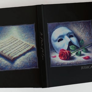 Personalized PHANTOM OF The OPERA Journal Gift, Original Oil Paint Style Art | Custom Broadway Phantom of the Opera Diary Phantom Notebook