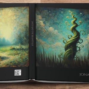 Personalized JACK & THE BEANSTALK Journal | Original Oil Paint Style Art | Unique Fairy Tale Gift for Him | Custom Jack Beanstalk Notebook