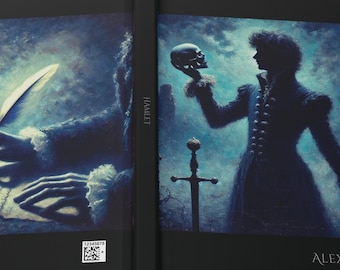 Personalized HAMLET Journal | Original Oil Paint Style Art | Unique Bookish Gift for Him | Custom Shakespeare Notebook, Theatre Drama Diary