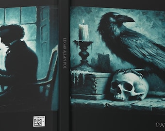 Diario POE personalizado / Arte original al óleo / Regalo literario único / Cuaderno Poe Raven personalizado, diario gótico de Edgar Allan Poe