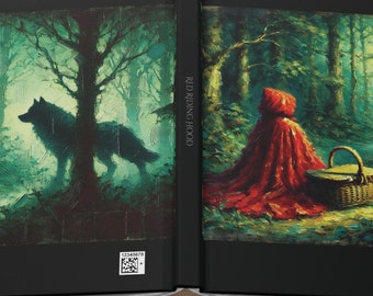 Personalisiertes RED RIDING HOOD Journal Geschenk, Ölfarbe Märchen Wolf Notizbuch, Benutzerdefinierte Rotkäppchen Tagebuch Geschenk, In The Woods