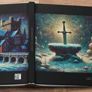 Personalized SWORD IN STONE Journal | Original Oil Paint Style Art | Unique Bookish Gift for Him | Custom Arthurian Notebook, King Arthur