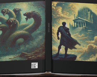 Personalized HERCULES Journal | Original Oil Paint Style Art | Unique Bookish Gift for Him | Hercules Greek Mythology Custom Notebook Gift