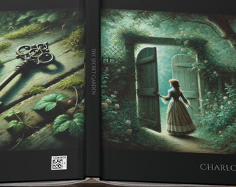 Personalized THE SECRET GARDEN Journal | Original Oil Paint Style Art | Unique Bookish Gift for Her | Custom Secret Garden Notebook, Diary