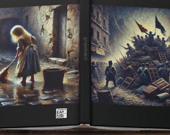 Diario personalizado de Los Miserables / Arte original al óleo / Regalo literario único / Cuaderno personalizado de Los Miserables, regalo de Victor Hugo