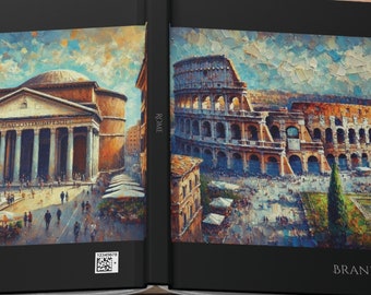 Personalized ROME Journal | Original Oil Paint Style Art | Unique Gift for Rome Lover | Rome Colosseum Custom Notebook, Rome Italy Diary
