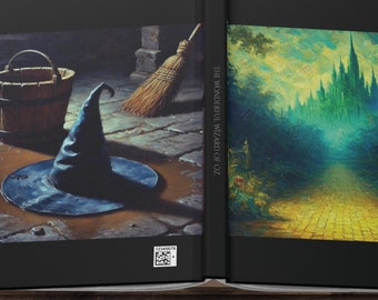 Diario personalizado del MAGO DE OZ / Arte original al óleo / Regalo literario único / Cuaderno personalizado de Oz, Ciudad Esmeralda, Bruja Malvada