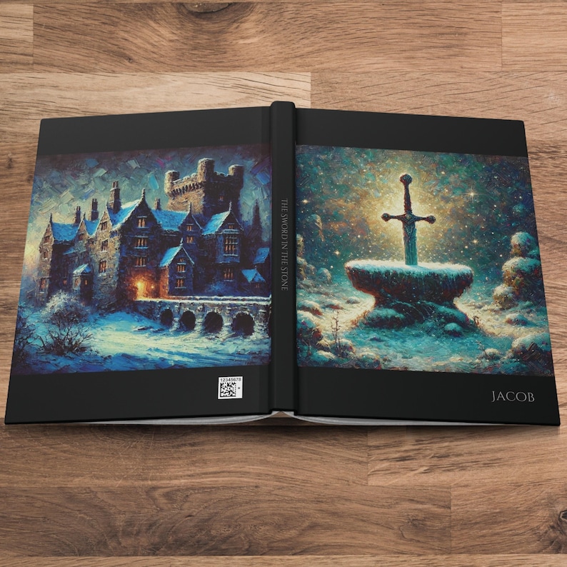 Personalized journal with original artwork of The Sword In The Stone.