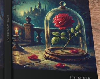 BEAUTY And THE BEAST Personalized Journal Gift, Belle Enchanted Rose Beast Castle Art, Custom Fairy Tale Notebook Gift, Fairytale Diary Gift