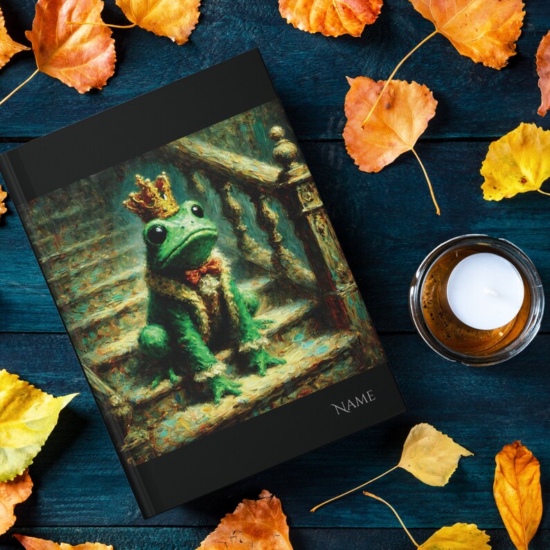 Personalized Journal FROG PRINCE Original Artwork on Matte Hardcover