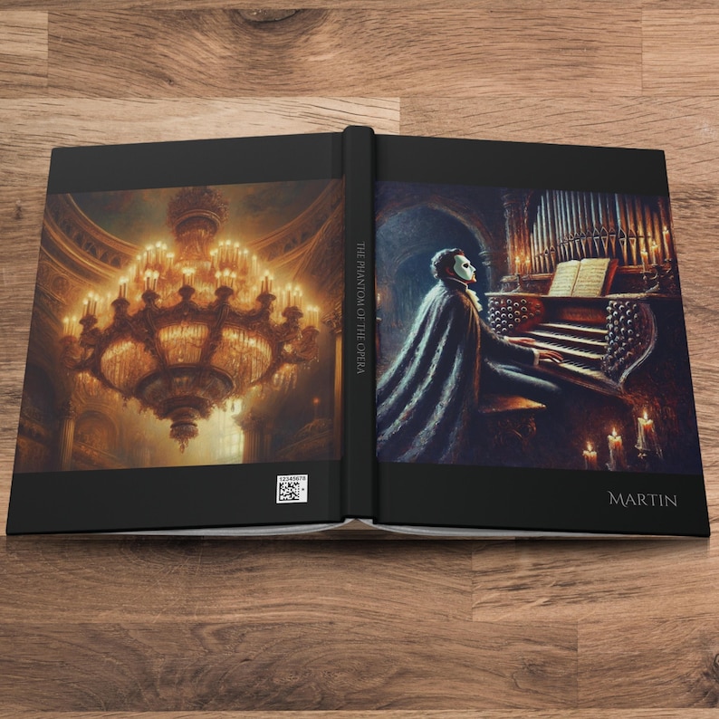 Personalized Journal with Phantom of the Opera original artwork.