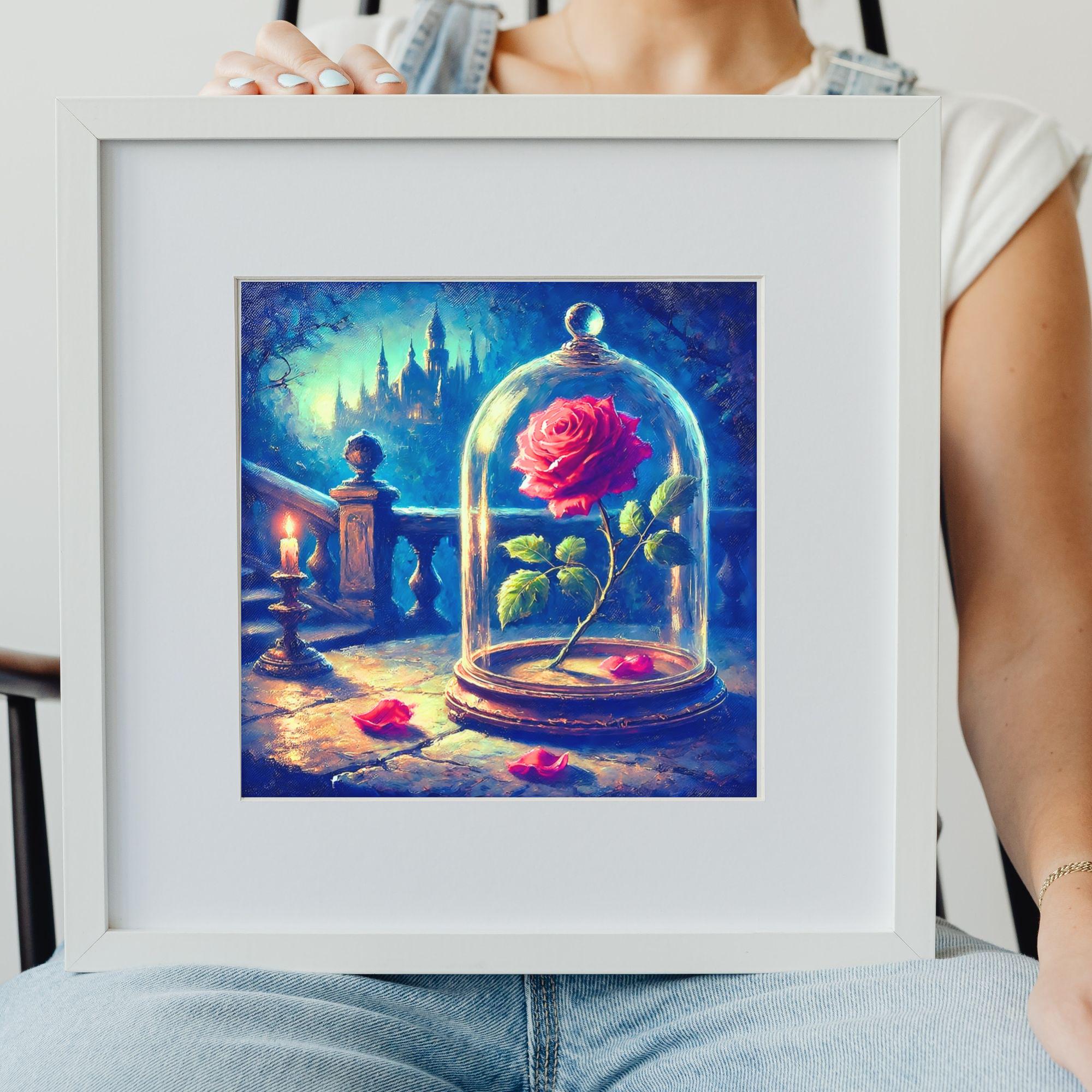 美女と野獣 オリジナル オイルペイントスタイル アート マット