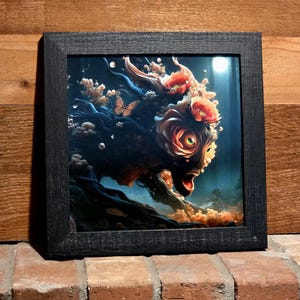 Peachwood Blossom Framed 8x8 Generative AI Art