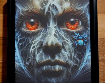 Arachnid Gaze Framed 8x10 Canvas Generative AI Art