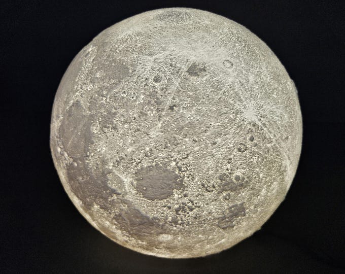 Large Moon Ceiling Light Cover 11.5 inches (292mm) Globe Lithophane for 4" light fixtures