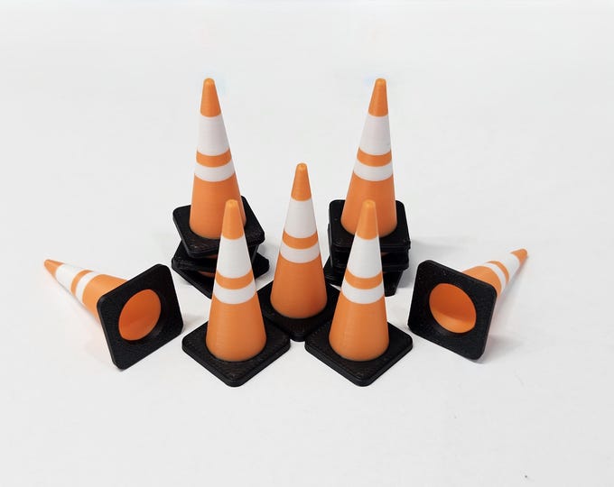 Mini Traffic Safety Cones (12 pack) 1/16th scale