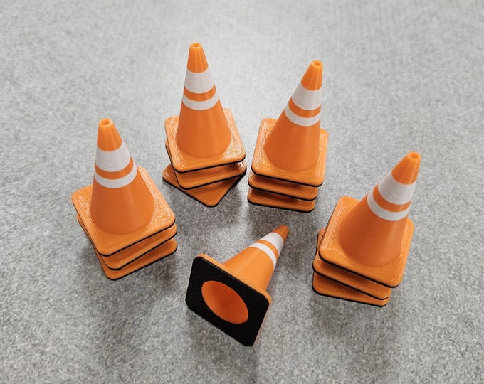 Mini Traffic Safety Cones (12 pack) 1/16th scale