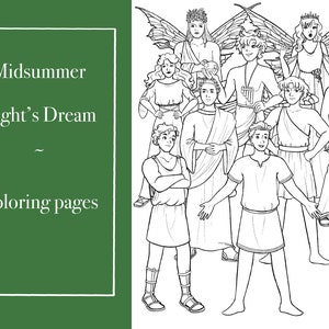 Personaggi di Shakespeare da colorare fai da te - Sogno di una notte di mezza estate (DOWNLOAD DIGITALE)