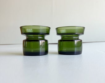 FREE SHIPPING ~ Pair of Vintage Dansk Green Candle Holders