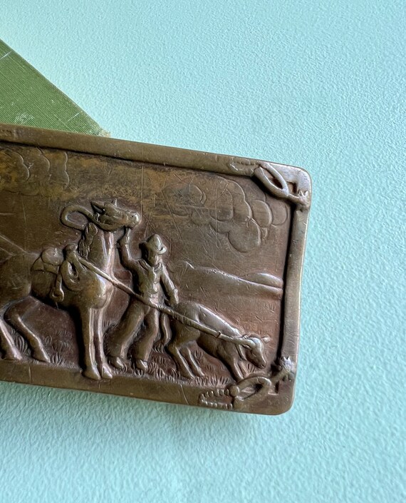 FREE SHIPPING ~ Vintage Brass and Copper Cowboy B… - image 4