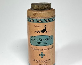 Vintage Zinc Stearate Baby Talc Tin,