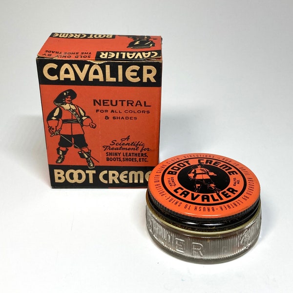 Vintage Jar of Cavalier Boot Polish in Original Box