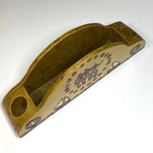 Vintage Handmade Pyrography Desk Organizer, Folk Art U.S. Navy Desk ...