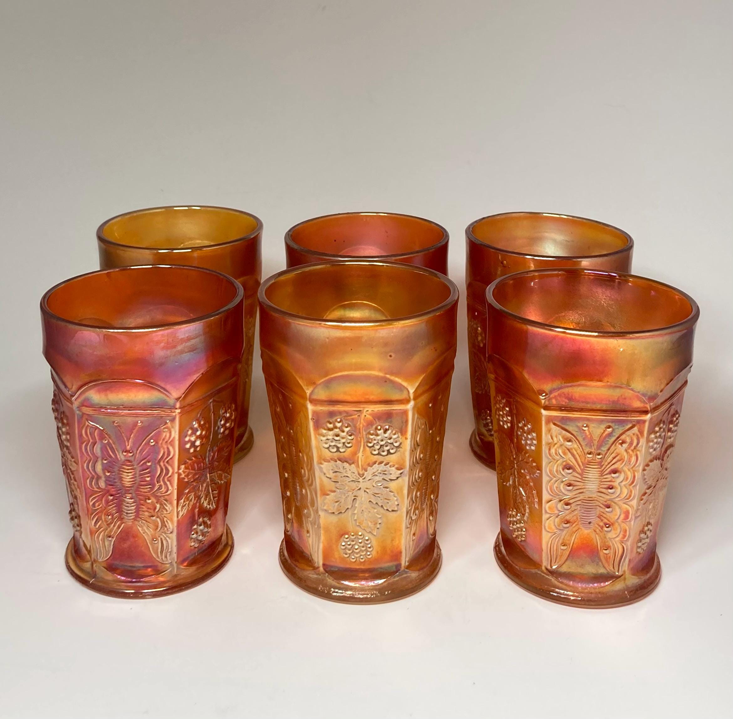 Fenton Butterfly Carnival Glass - Etsy