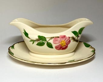 Vintage Franciscan Dinnerware Gravy Boat in the Desert Rose Pattern