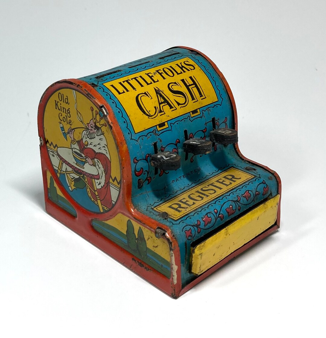 Vintage Toy Cash Register With Humpty Dumpty, Peter Peter Pumpkin Eater