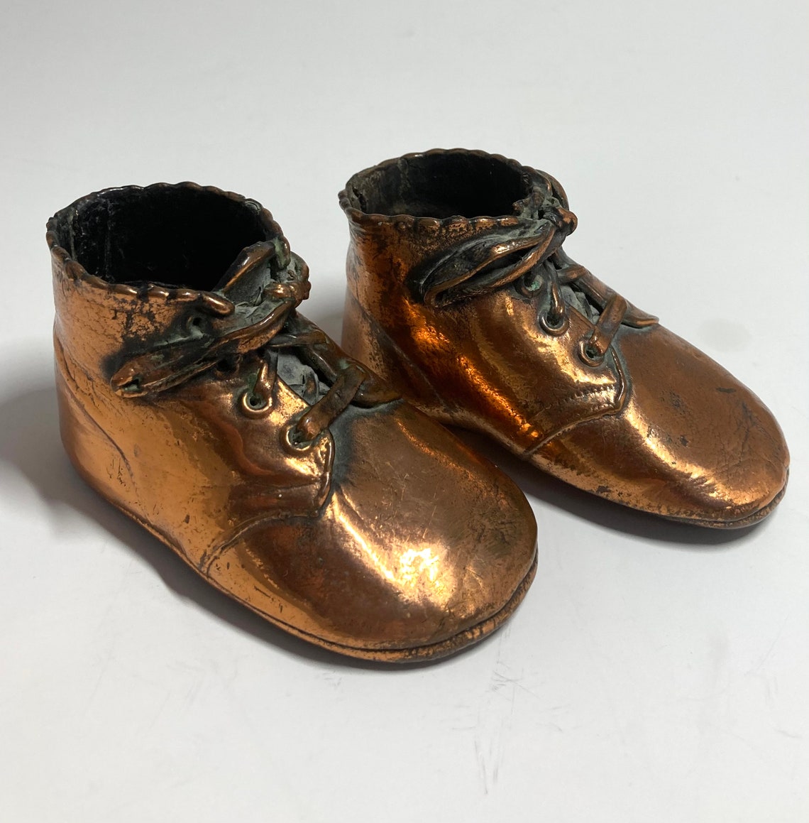 Vintage Bronzed Baby Shoes in Shoe Box Marded Wee Walker Shoes Etsy
