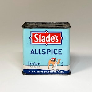 Vintage Slade’s Spice Tin, Vintage Allspice Tin, Slade’s Allspice, Spice Tin With Camel