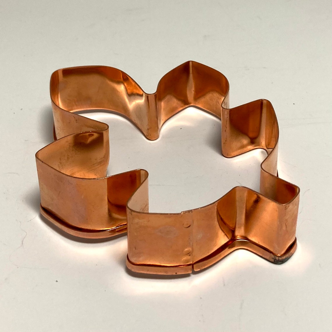 Large Vintage Copper Cookie Cutter Shaped Like a Leaf Etsy