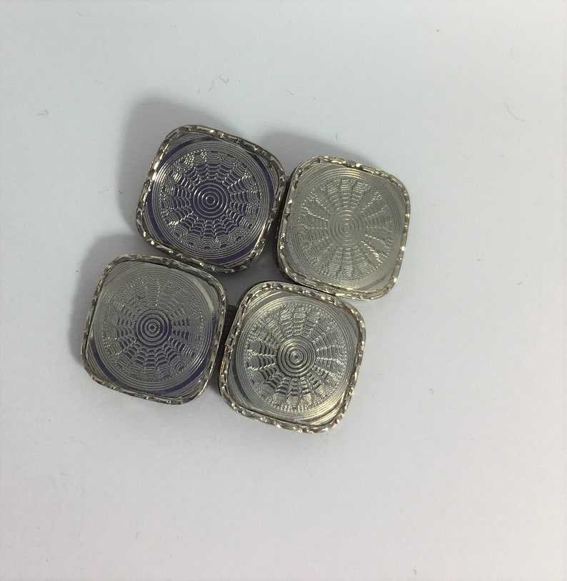 Two Pair of Art Deco 10K White Gold Cuff Links