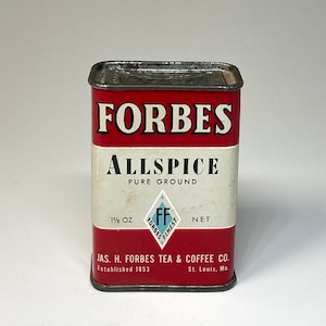 Vintage Forbes Allspice Tin, Vintage Spice Tin, Allspice Spice Tin, Owl Spice Tin