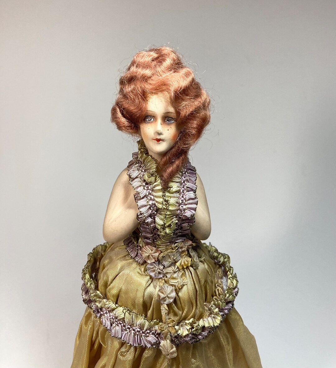 Vintage German Half Doll Composition Half Doll Art Deco Half Etsy